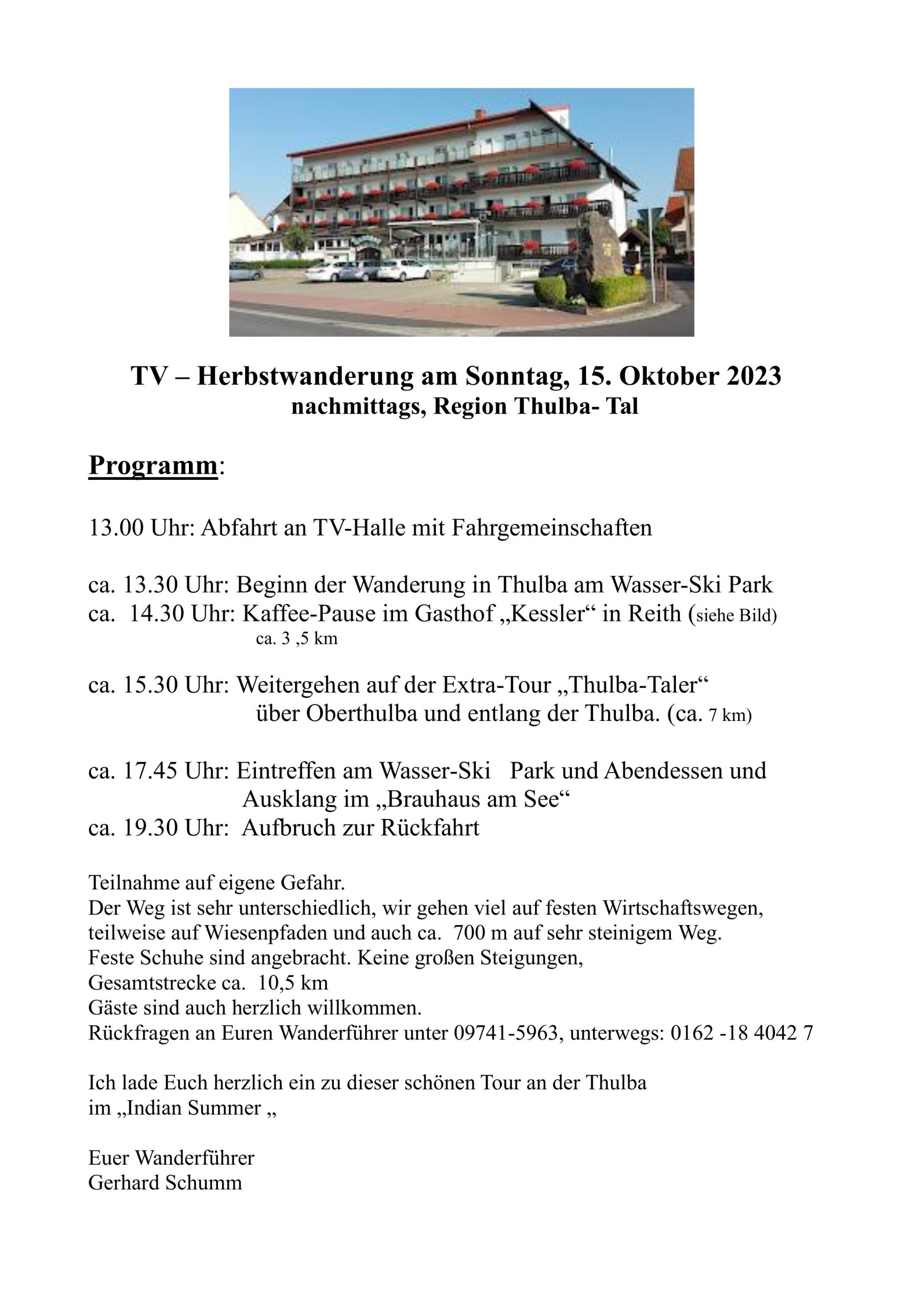 Read more about the article TV Herbstwanderung 2023